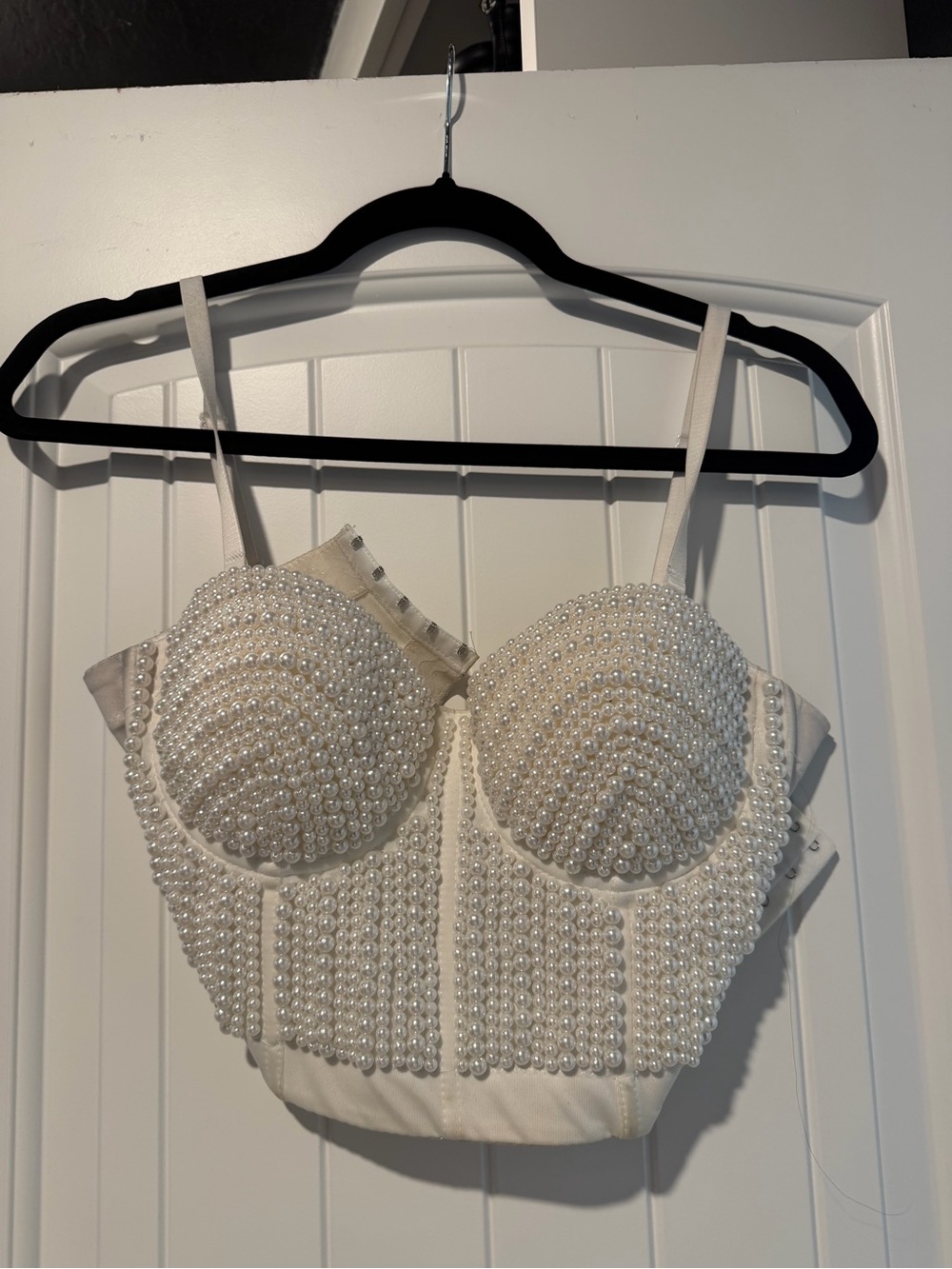 Pearl-Studded Ivory Bandeau Bustier - Women Intimates & Sleepwear